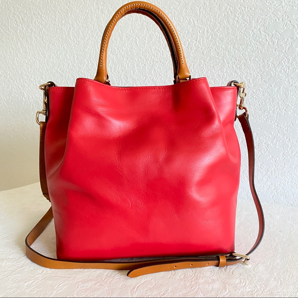Dooney & Bourke large City Dawson Satchel, Red - Picture 4 of 11